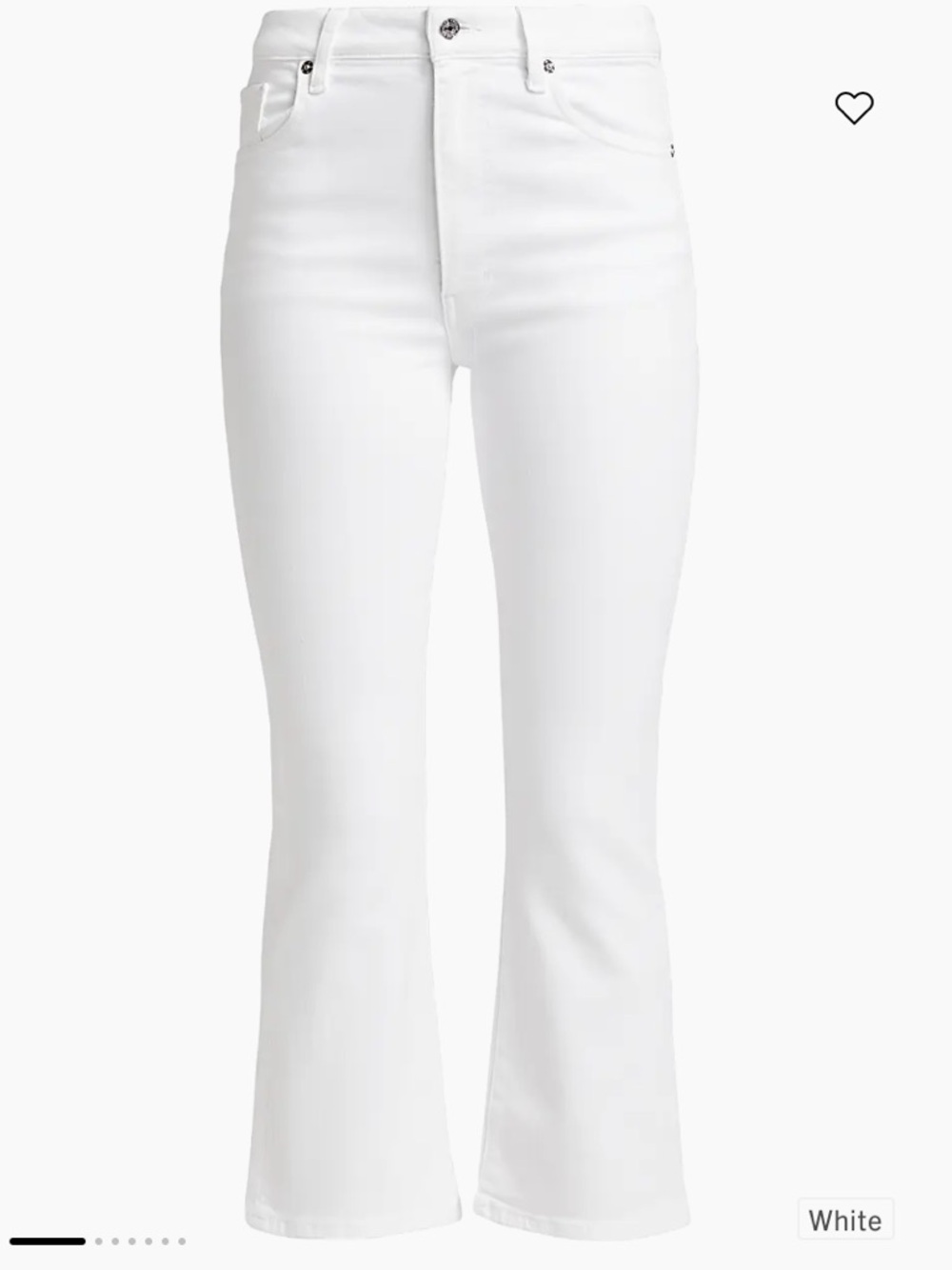 Frame Denim cropped White High-Rise Flare Jeans